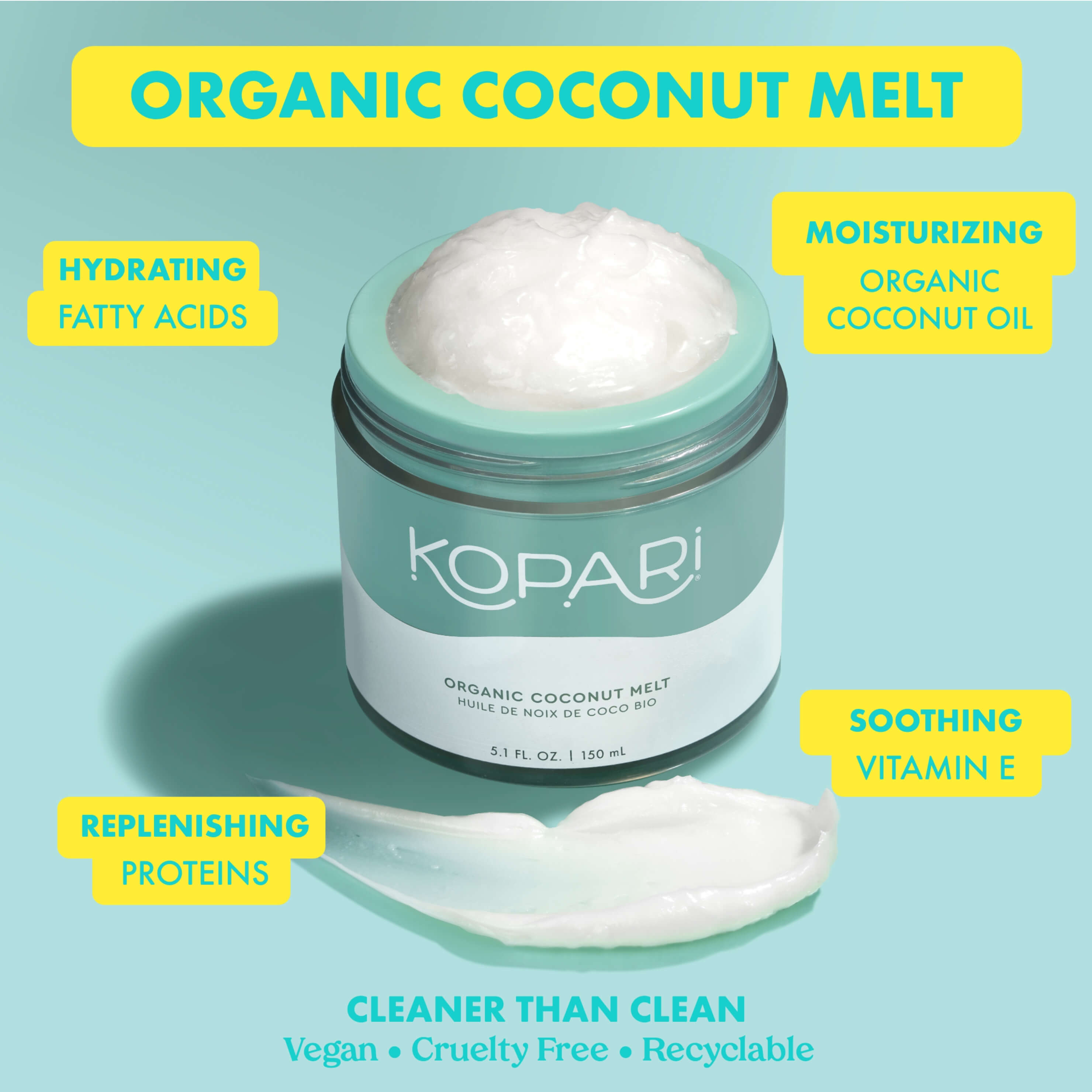 100% Organic Coconut Melt | Organic, Unrefined, Natural, Vegan Coconut Oil  – Kopari Beauty