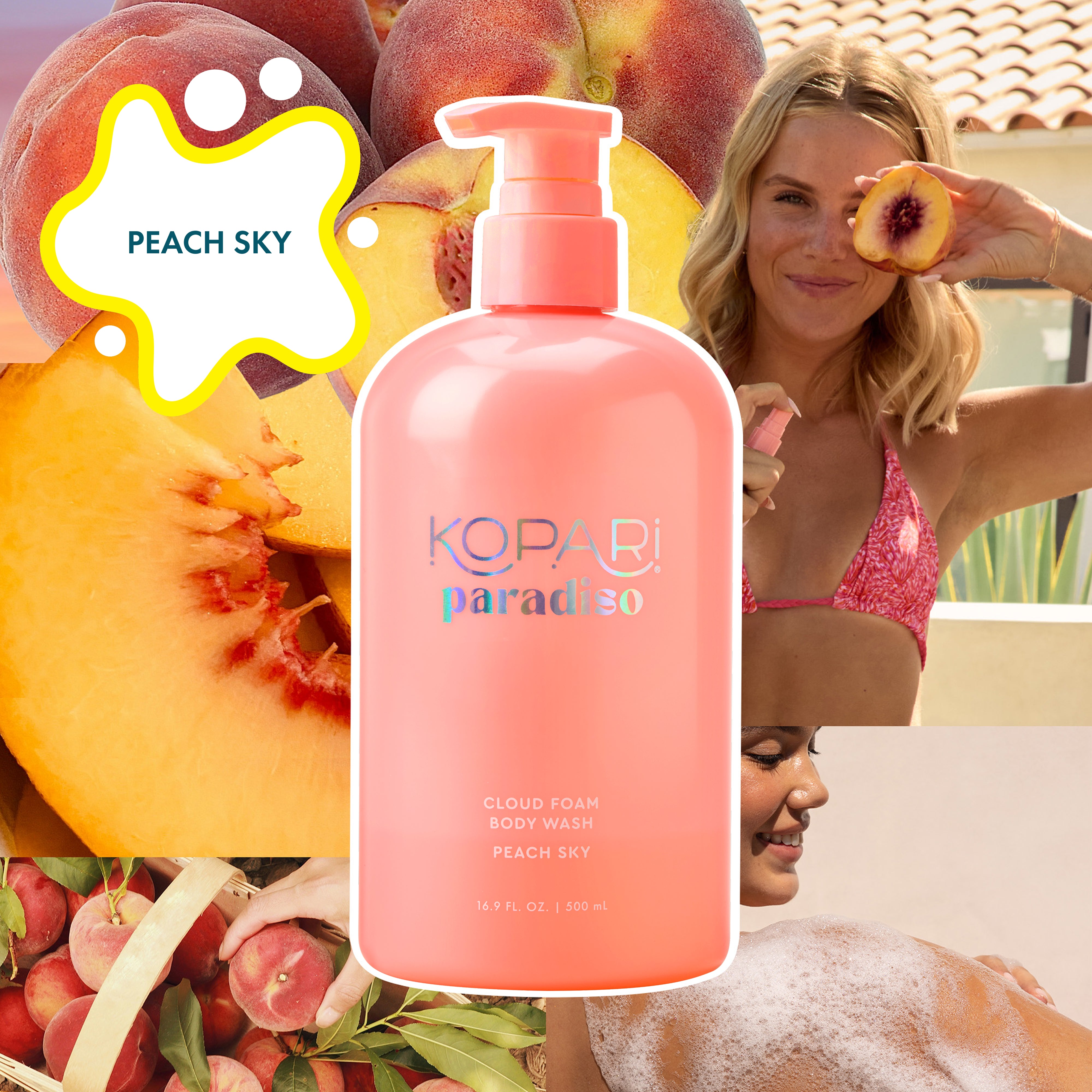 Peach Sky Cloud Foam Body Wash – Kopari Beauty